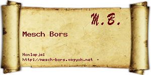Mesch Bors névjegykártya